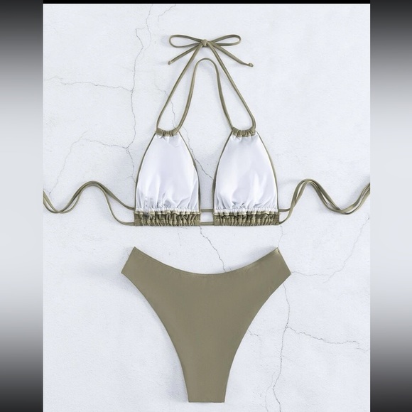 Army Green Women Bikini Sets - Picture 2 of 4